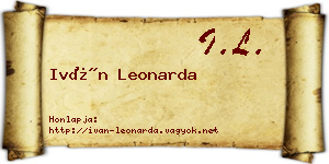 Iván Leonarda névjegykártya